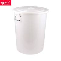 [疆不凡]白色带盖垃圾桶100L个