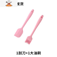 油刷子厨房烙饼油刷家用可高温硅胶烧烤烘焙食品食用小刷子 敬平 大油刷+刮刀 (颜色随机)