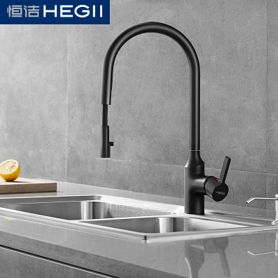 恒洁(hegii)水龙头抽拉式冷热家用洗菜盆水龙头厨房可伸缩菜盆龙头