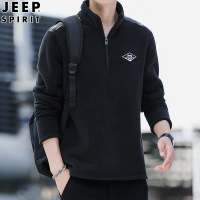 JEEP SPIRIT卫衣男士套头上衣半高领冬季新款加绒保暖男士半拉链