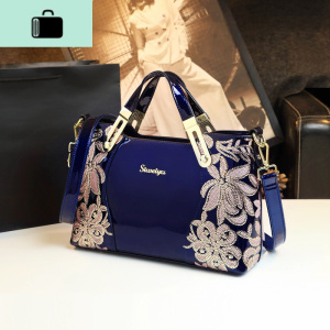 欧美时尚大容量大包包漆皮中年妈妈包大气皮女包单肩斜挎手提包NEW LAKE