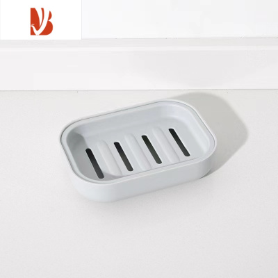 三维工匠沥水肥皂盒家用厕所北欧创意带盖大号皂架塑料简约欧式双层香皂盒 双层沥水皂盒[灰蓝1个]