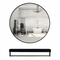 悦兴诚圆镜80cm+置物架套