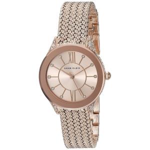 安妮克莱因(ANNE KLEIN)玫瑰金表盘水晶腕表轻奢时尚女表简约优雅
