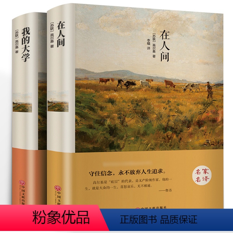 [正版]精装版2册 在人间我的大学高尔基原著高尔基的自传体 三部曲青少年无障碍精读版 小学版小学生必读 初中生课外阅读