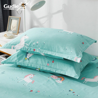 谷蝶儿童卡通枕头套乳胶枕套48x74cm纯棉学生宿舍全棉单人枕套一对装