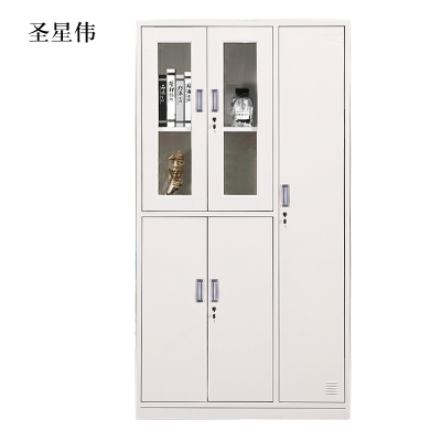 圣星伟钢制五门玻璃更衣柜员工柜铁皮职工储物柜带锁文件柜鞋柜资料柜子