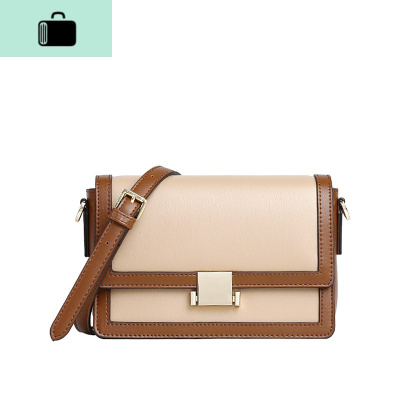 2020新款夏季女包包百搭单肩斜挎包ins小方包时尚小包潮NEW LAKE 棕杏拼(,抢!)女斜挎包