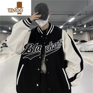YANXU春新款外套男生潮牌痞帅加绒运动卫衣百搭棒球服夹克上衣服