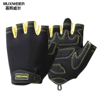 慕熙威尔春夏男女户外登山半指手套薄款骑行健身开车防晒透气露指运动手套网面器械训练防滑山地车手套