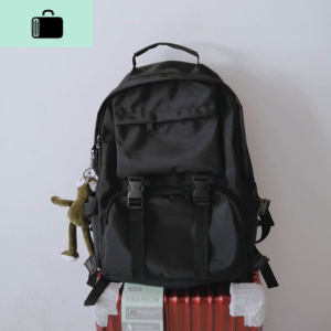 书包韩版原宿ulzzang男校园潮流高中学生双肩包大容量女黑色背包NEW LAKE