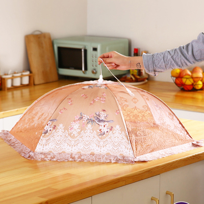 防尘饭菜罩餐桌罩可折叠防苍蝇盖菜罩菜盖伞食物碗饭罩