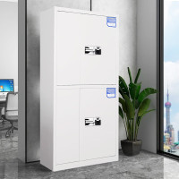 格具(GEJU)加厚钢制瓷白色通双节无斗国保指纹锁保密柜资料档案柜