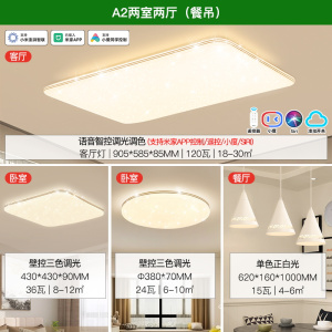 雷士照明NVC 全光谱护眼吸顶灯语音智能遥控吸顶灯客厅灯卧室灯吊灯灯具套餐浪漫满天星现代简约灯具客厅吸顶灯组合