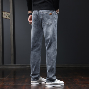 秋季新款长裤子男士牛仔裤男2023宽松直筒裤弹力高街工装休闲裤子