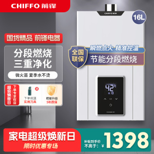 前锋燃气热水器2S瞬燃双低压启动低噪节能变升家用热水器16升XBD2