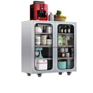 鑫环境 不锈钢厨房橱柜970*500*400mm 碗柜置物架家用多功能锅具碟盘调料收纳储物柜