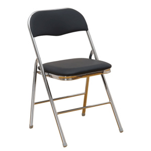 易企采 黑色(电镀加固款)办公折叠椅培训椅洽谈会议椅 单位:把 45*40*80CM
