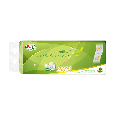 嘉创优品 心相印卷纸茶语丝享卫生纸无芯印花4层加厚原木2000g家用 14卷装