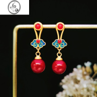 JiMi鸿运吉祥国潮中国风耳环耳钉古装汉服配饰古风复古宫廷耳坠