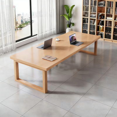 鑫金虎(XIN JIN HU) 实木会议桌大书桌工作台阅览室桌办公长桌 2.4m