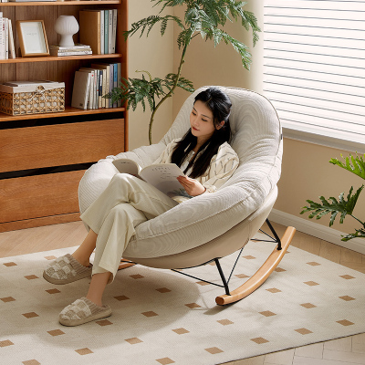 全友家居现代简约布艺摇摇椅客厅阳台单人懒人沙发2024新款