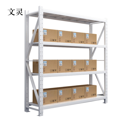 文灵仓库仓储货架四层金属五金货架家用中型重型置物架展示架子承重200kg
