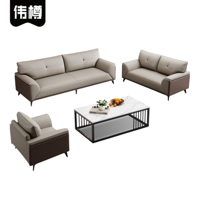 伟樽沙发单+双+三人位+岩板茶几套
