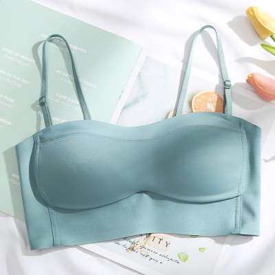 YUNWUXIN无痕内衣女薄款大胸显小聚拢收副乳防下垂无钢圈抹胸裹胸式文胸罩抹胸