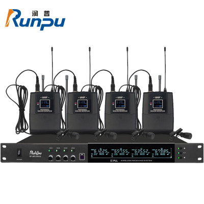 润普Runpu国产化专业会议话筒 无线一拖四领夹式麦克风RP-WPL9904L