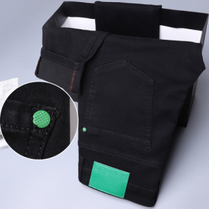 黑色牛仔裤男式新款百搭弹力修身时尚轻奢商务休闲直筒裤