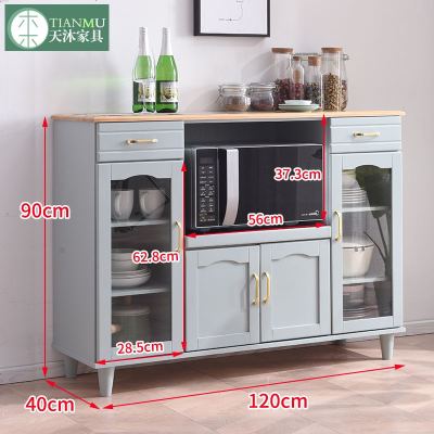 实木餐边柜茶水柜现代简约厨房置物柜子微波炉柜碗柜家用经济型