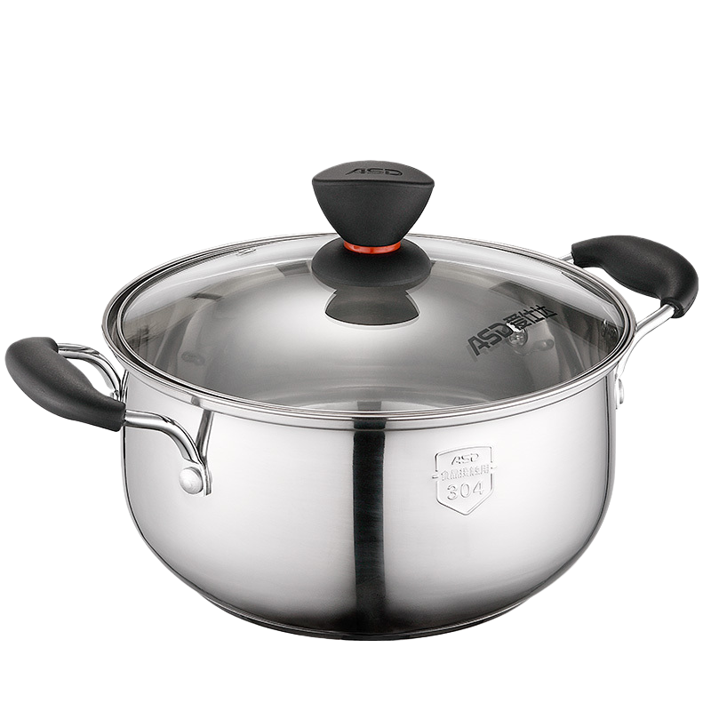 爱仕达(ASD)汤锅C1722 不锈钢复底汤锅煮锅炖锅奶锅 燃气电磁炉通用 宝宝辅食锅