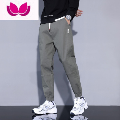 七斓新款机能工装裤男潮牌宽松束脚休闲帅气裤子男装夏季款韩版
