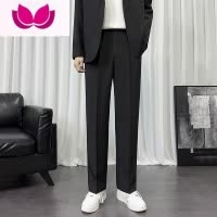 七斓2023新款垂感西装裤男直筒宽松休闲裤韩版免烫阔腿男生拖地裤长裤
