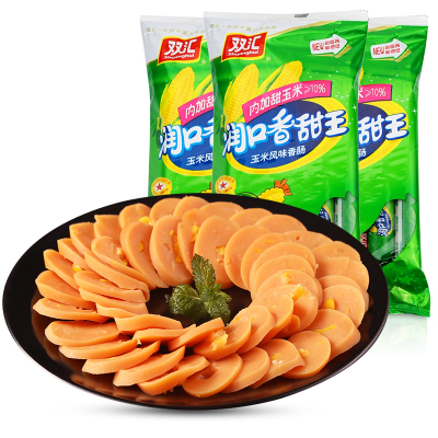 双汇(Shuanghui)润口香甜王玉米肠240gx3袋香肠休闲火腿肠热狗台式肉类零食小吃烧烤肠