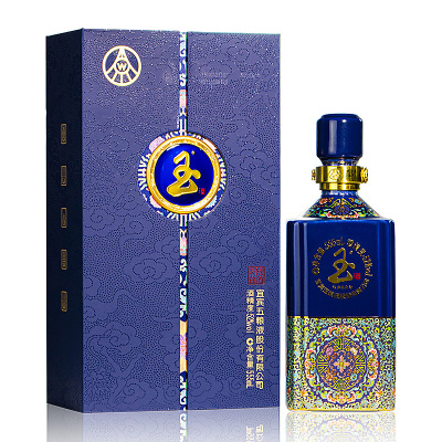 五粮液 五粮玉酒醇酿 宝石蓝 52度555ml*1瓶 浓香型白酒礼盒