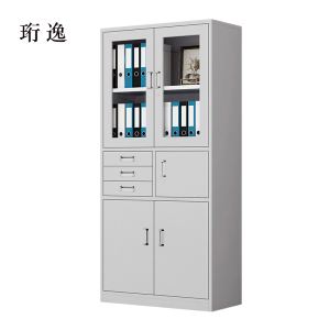 珩逸钢制资料柜档案柜财务凭证柜带锁储物柜铁皮柜书柜偏三内保文件柜