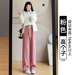 灯芯绒裤子女新款秋冬白色加绒保暖小个子休闲宽松窄版阔腿裤_38