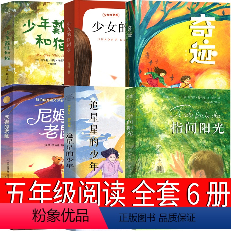 五年级课外书全6册 [正版]少女的红衬衣 程玮著南京大学出版社五年级课外书必读指间阳光 奇迹 少年戴维和猫 追星星的少年