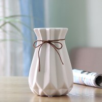 磨砂哑光葫芦型陶瓷小花瓶干花插花器创意客厅餐桌家居装饰品摆件 三维工匠 窝窝玫10白10绿+大号绿肚瓶