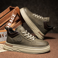 秋冬新款工装男靴马丁靴超纤时尚英伦休闲复古舒适中帮潮男鞋