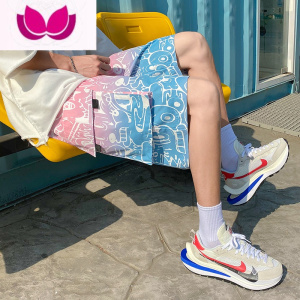 七斓短裤男士夏季潮牌冰丝薄款渐变五分中裤港风工装休闲运动七分裤子