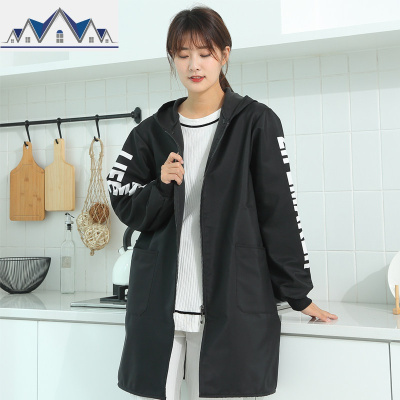 加绒时尚男罩衣大人加厚秋冬工作防水女围裙厨房防油定制logo印字 三维工匠