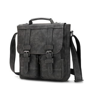 MKJ欧美时尚风复古背包旅行男包休闲单肩斜跨包风马皮男士大包手提包旅行包