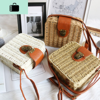 复古编织包包时尚 女包新款2020斜挎编包ins沙滩小包度假藤编包NEW LAKE女士单肩包