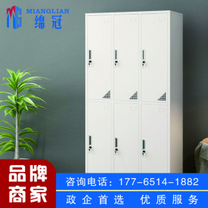 绵冠(MIANGUAN) 更衣柜员工柜带门锁铁皮柜储物柜职员柜浴室柜 六门更衣柜
