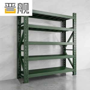 晋舰货架仓储库房储物架军绿色五层主架300kg/层重型200*60*250cm