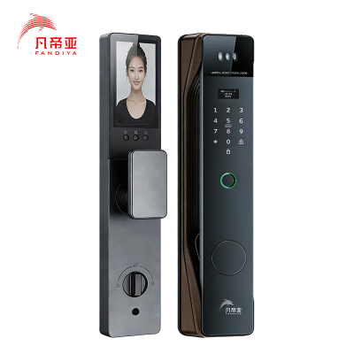 凡帝亚智能门锁FDY-F10 3D人脸识别掌纹解锁电子猫眼主被动可视对讲远程开锁