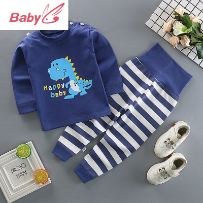 SUNTEK婴儿内衣纯棉套装春秋0-1-2岁高腰护肚3男女宝宝秋衣秋裤儿童睡衣儿童内衣